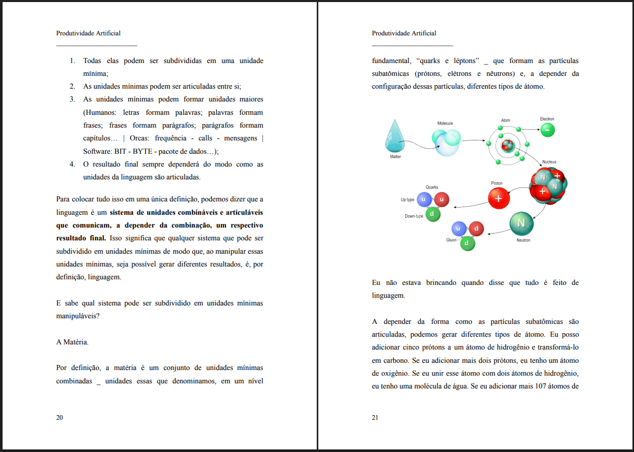 Páginas sobre Linguística e a Matéria
