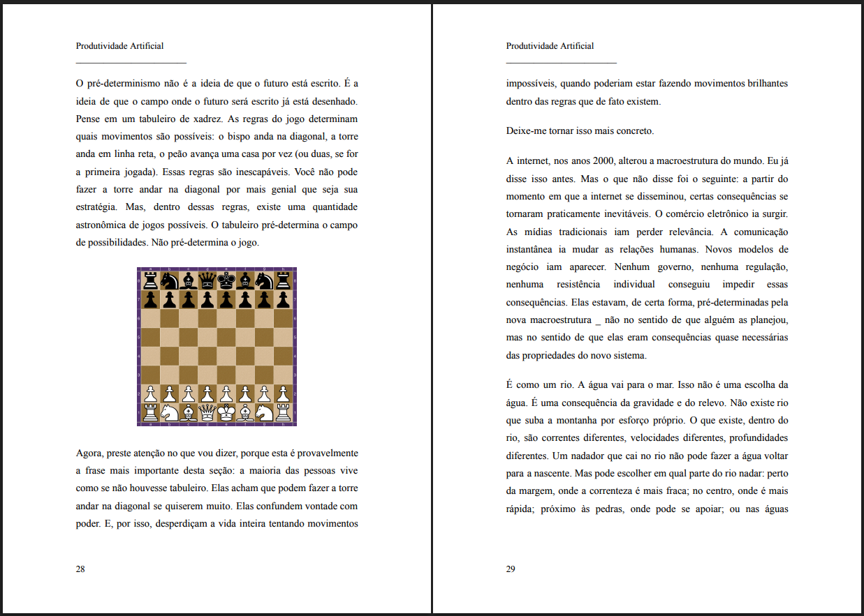 Páginas sobre xadrez e Pré-determinismo
